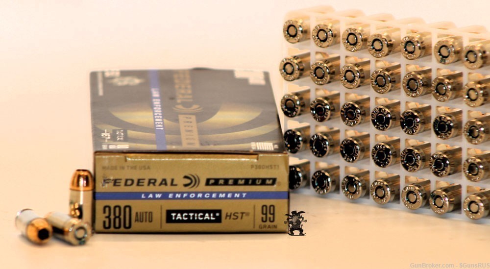 Federal Premium® .380 HST® TACTICAL 99 Grain JHP BEST LE Ammo 50 RDS-img-1