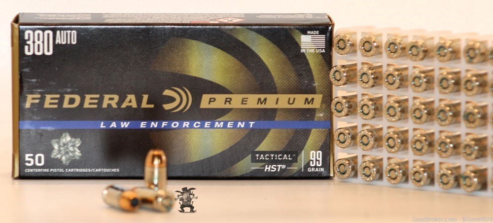 Federal Premium® .380 HST® TACTICAL 99 Grain JHP BEST LE Ammo 50 RDS-img-0