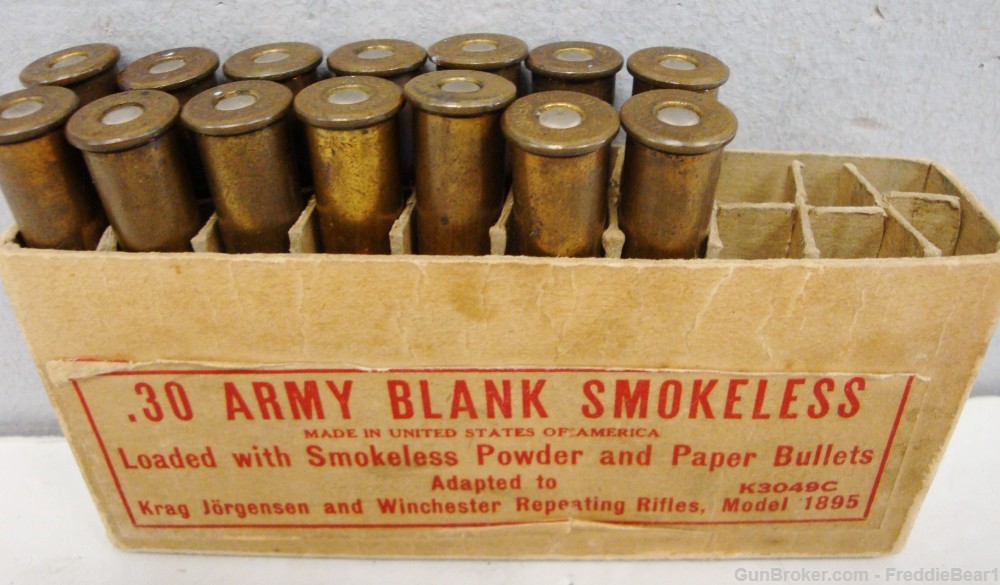 Lot Of 14 Rds of M1 Garand M2 Paper Bullet Blanks - Excellent Shape-img-0