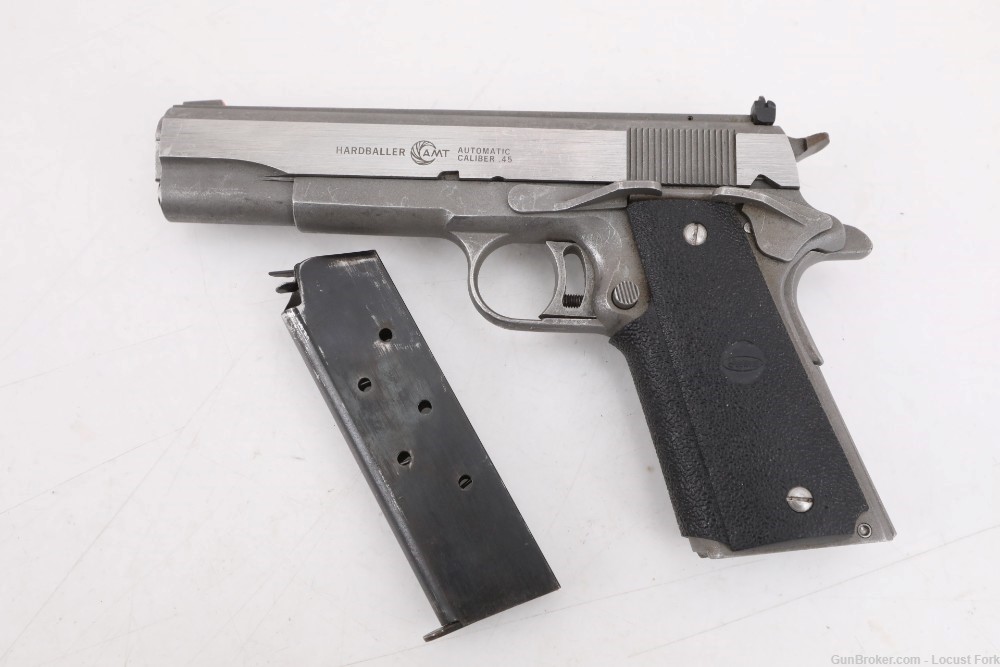 AMT Hardballer 1911 45acp 5" Stainless MADE IN USA NO RESERVE!-img-0