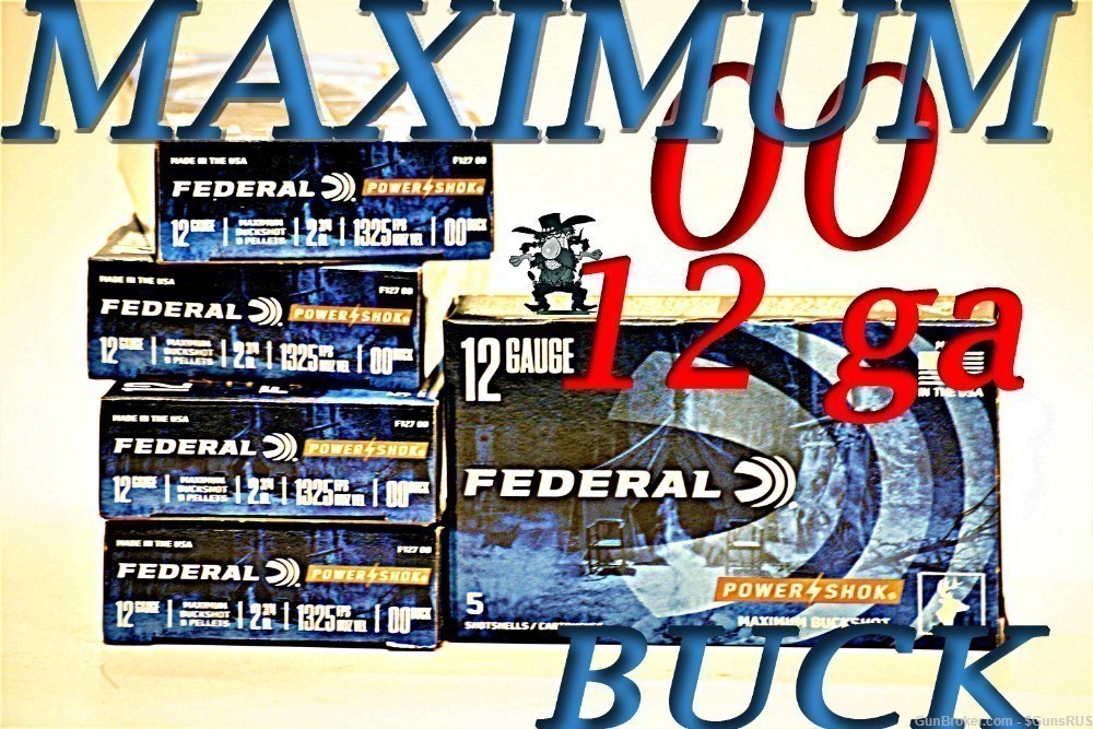 12 ga Buck FEDERAL POWER SHOK 12 GAUGE 00 BUCK SHOT 2+3/4" MAXIMUM LOAD 5RD-img-4