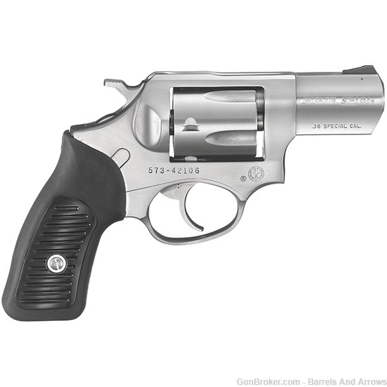 Ruger 5737 SP101 Revolver 38 SPL, 2.25 in, Rubber Grp, 5 Rnd, Std Satin Sta-img-0