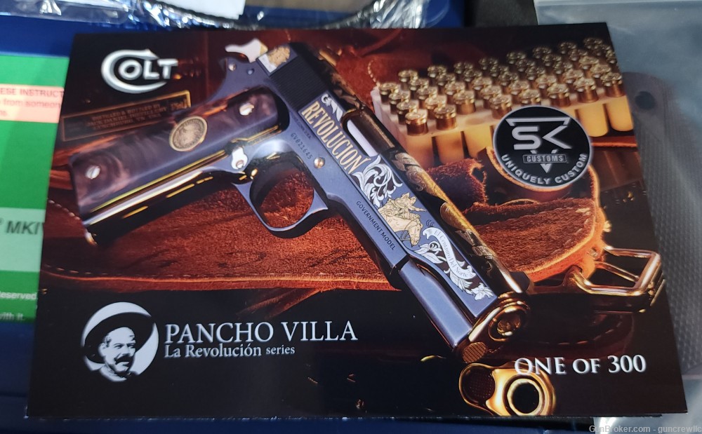 Colt SK Customs Pancho Villa 1911 38 Super Engraved 24K Gold 5" Layaway-img-6