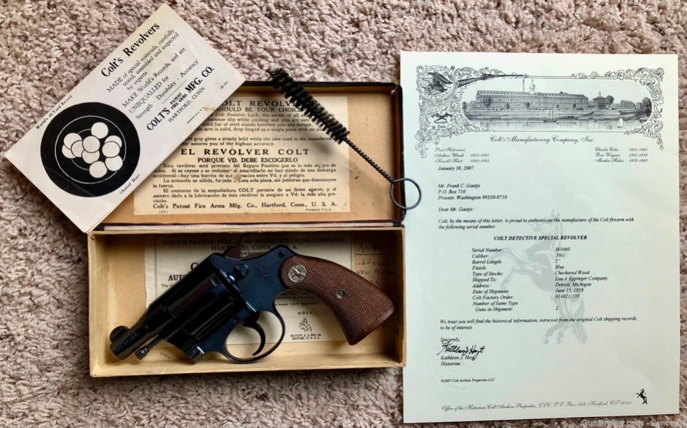 Beautiful Colt 1928 Pre war Detective Special in Box with Colt letter-img-0