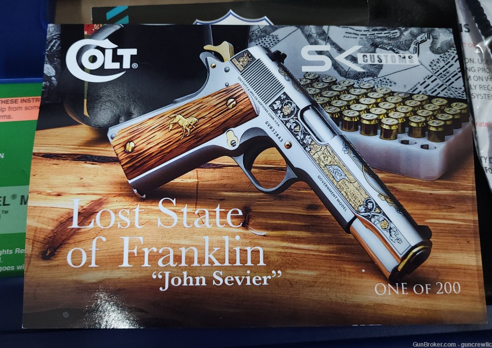 Colt SK Customs Lost State of Franklin 1911 SS 45acp John Sevier Layaway-img-6