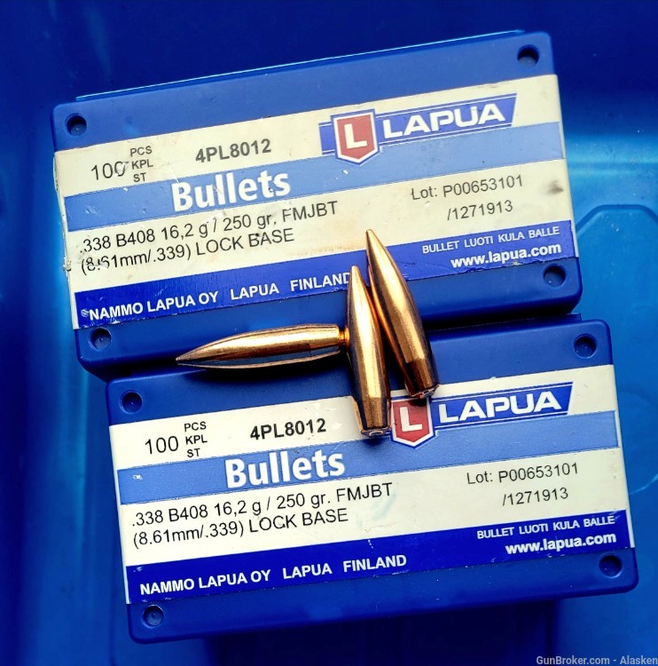200 pcs - .338 LAPUA FMJ BT Lockbase, Long range MATCH bullets, 4PL8012-img-1