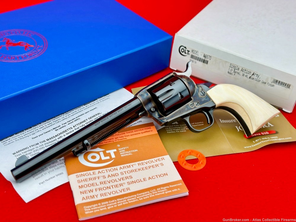 SPECIAL ORDER 2008 Colt SAA 7.5" Royal Blue .38-40 WIN |*MAMMOTH IVORY*|NIB-img-0