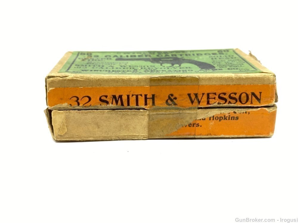 1912 Winchester .32 S&W Short Vintage Half Split Box 34 Rounds-img-2