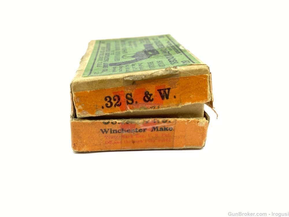 1912 Winchester .32 S&W Short Vintage Half Split Box 34 Rounds-img-1