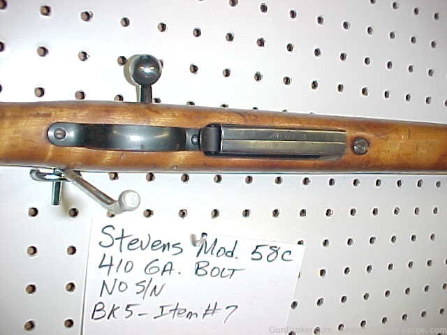 BK#5 Item#7 - Stevens Model 58C - Bolt Action 410 Ga Shotgun-img-4