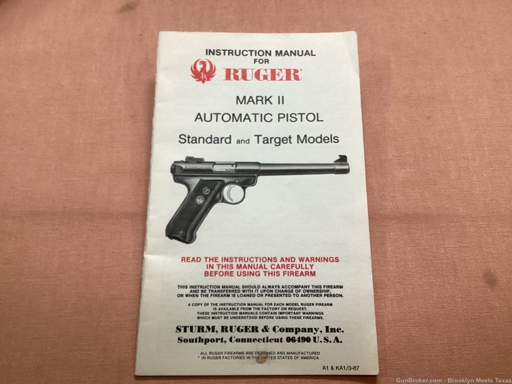Ruger Mark II Auto Pistol Owners Manuel.-img-0