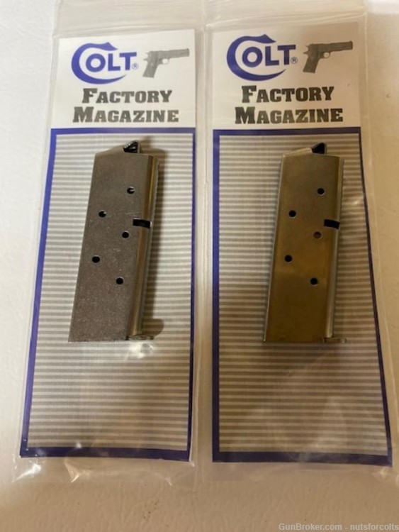 2 new Colt Factory Mustang 6 round mags stainless steel 380 acp -img-0