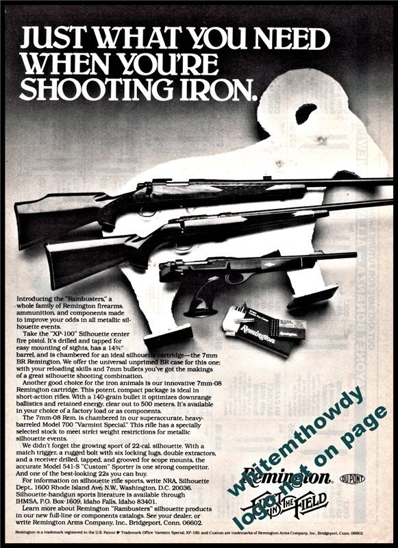 1981 REMINGTON 700, 541-S Custom Sporter Rifle XP-100 Pistol Print AD-img-0