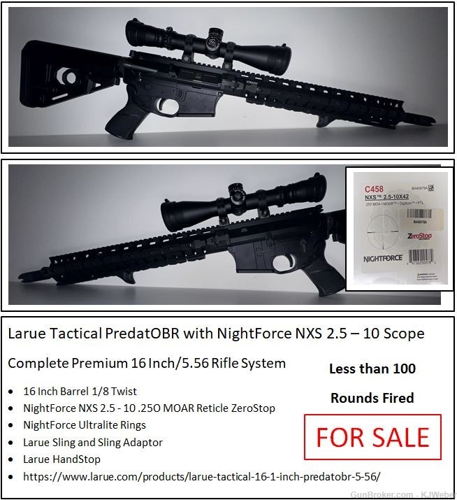 Larue Tactical PredatOBR with NightForce NXS 2.5 - 10 Scope-img-0