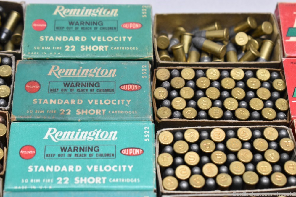 Huge Lot 50 Boxes 2296 Rds Vintage Remington 22 Short PLEASE READ-img-5