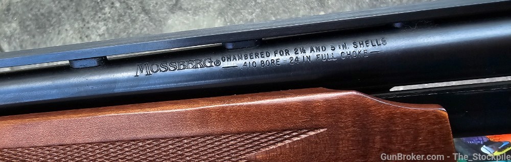Mossberg 500e 410 GA 24" Bbl Hardwood Furniture Vent Rib Shotgun-img-8