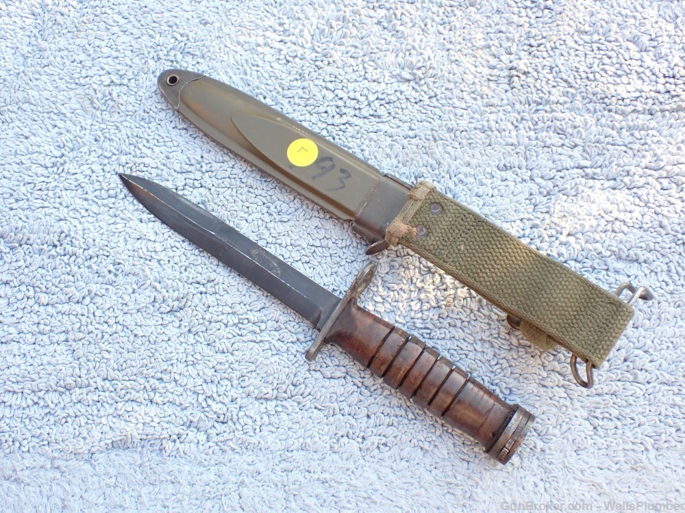 US WWII M1 CARBINE M4 UTICA BAYONET WITH SCABBARD -img-2