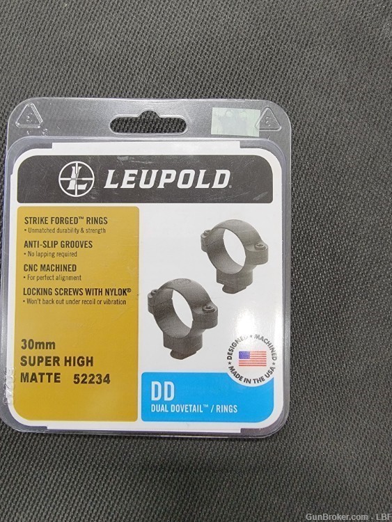 Leupold Dual Dovetail 30mm Scope Rings. Super High. -img-0