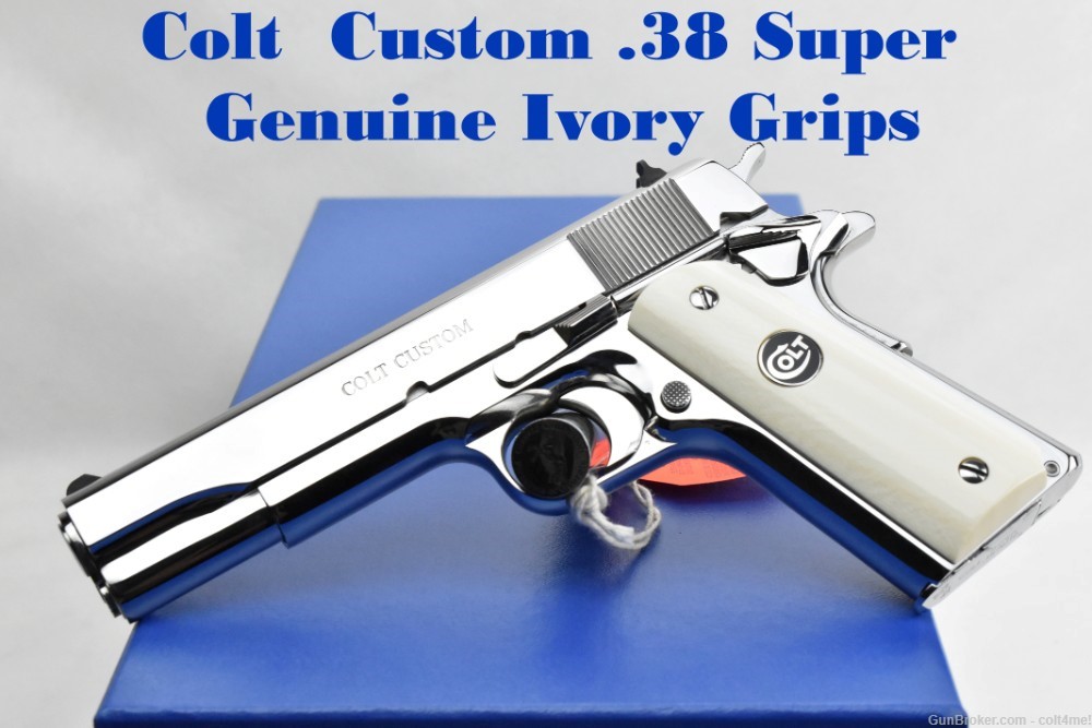 RARE Colt Custom Govt 1911 .38 Super w/ Genuine Ivory Grips - BRAND NEW  -img-0