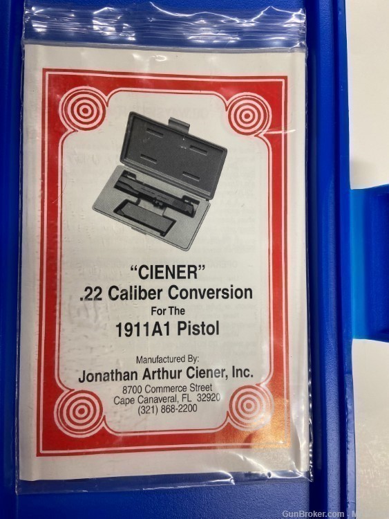 Jonathan Arthur Ceiner .22 Conversion Kit for 1911A1 .45 ACP Pistol  MINT-img-3