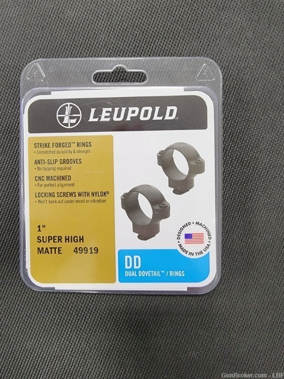 Leupold Dual Dovetail Scope Rings 1inch Super High-img-0