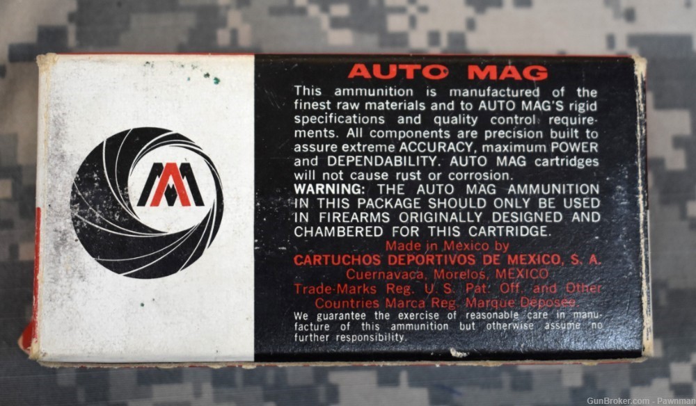 Factory Auto Mag ammunition in 44 AMP - 50 round box of 240gr JHP-img-2