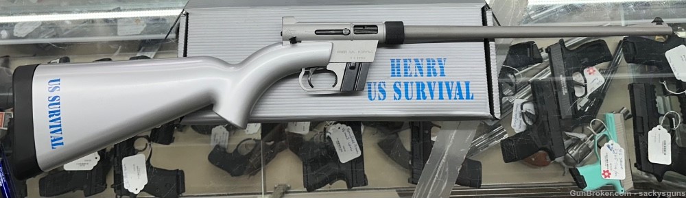 Used Henry AR7 survival H002 22 long rifle silver very nice-img-0