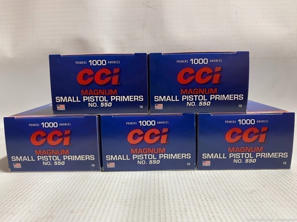 CCI #550 Magnum Small Pistol Primers Case of 5000 No.550 CCI 18-img-0