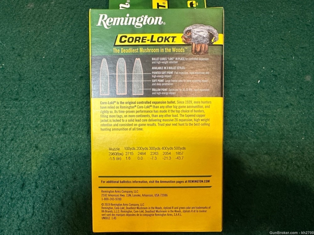 40 rds of 300 Win Mag Remington Core Lokt PSP 180 Grain Ammo 2 boxes-img-1