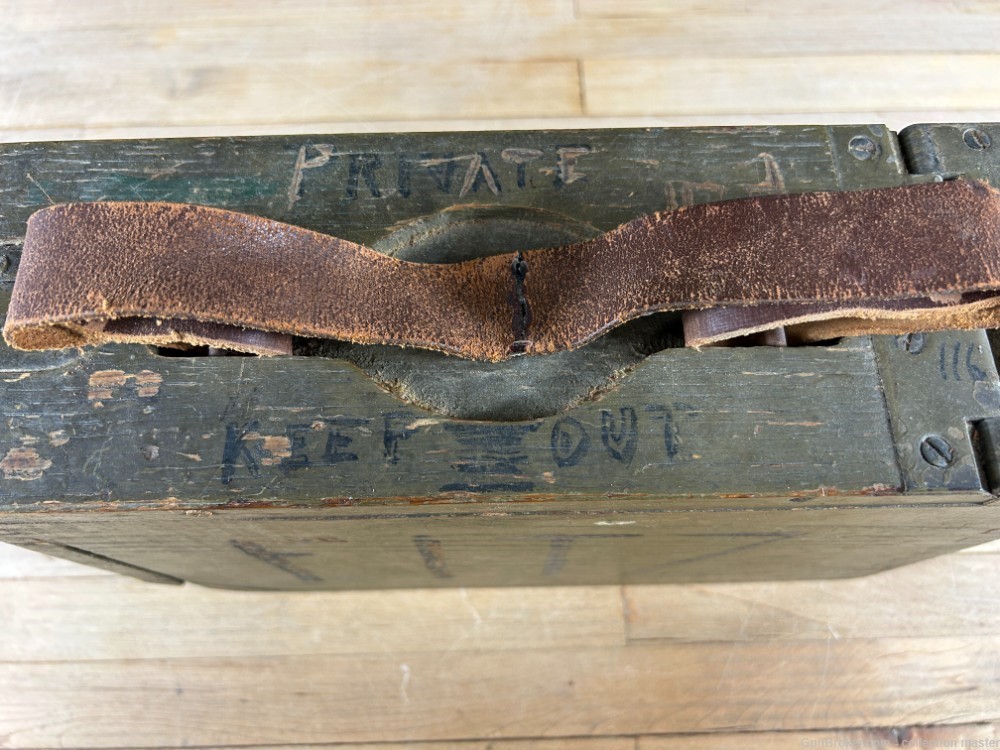 US WWI Era M1917 .30 Caliber Wooden Ammunition Box 1917 Browning With Art -img-5