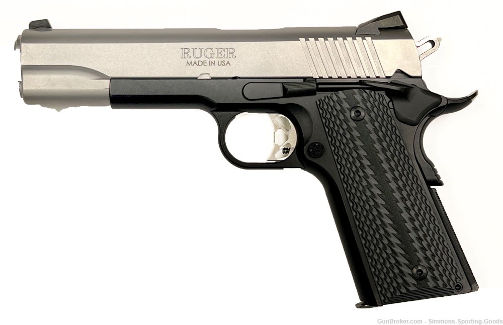 Ruger SR1911 (6792) 5" 45Auto 8Rd/7Rd Semi Auto Pistol - Stainless Steel-img-0