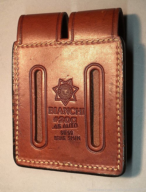 Bianchi Model #20-C Genuine Leather .45 ACP dual magazine holster-img-1
