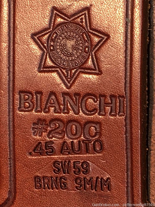 Bianchi Model #20-C Genuine Leather .45 ACP dual magazine holster-img-3