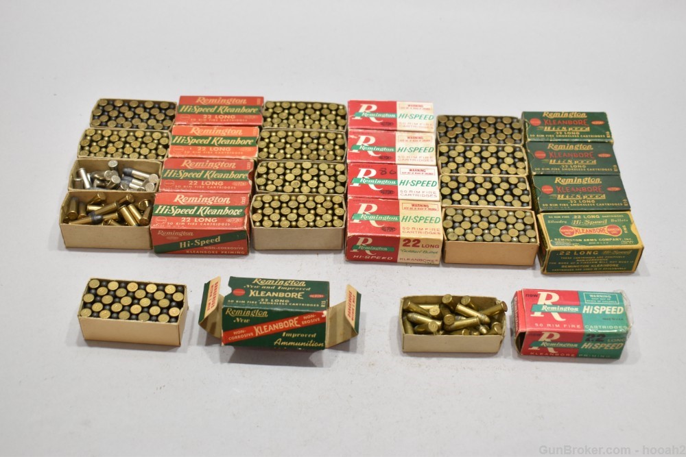 14 Boxes 643 Rds Vintage Remington 22 L LONG Rimfire Ammunition -img-0