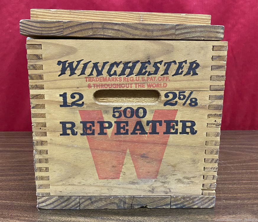 Vintage Winchester Wooden Shotgun Ammunition Box -img-5
