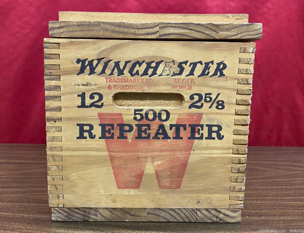 Vintage Winchester Wooden Shotgun Ammunition Box -img-3