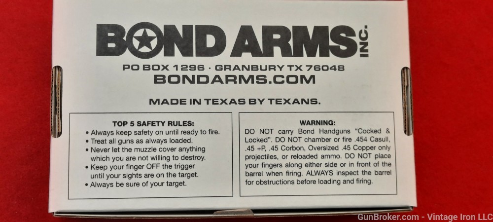 Bond Arms Rowdy 45 COLT/410 Ga 3” Derringer 45 Long Colt/410 Gauge NIB! NR-img-10