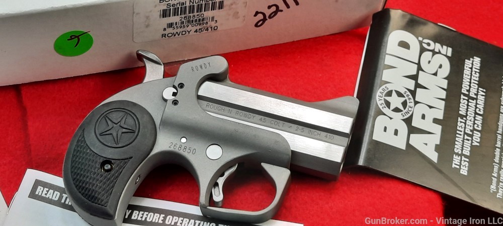 Bond Arms Rowdy 45 COLT/410 Ga 3” Derringer 45 Long Colt/410 Gauge NIB! NR-img-2