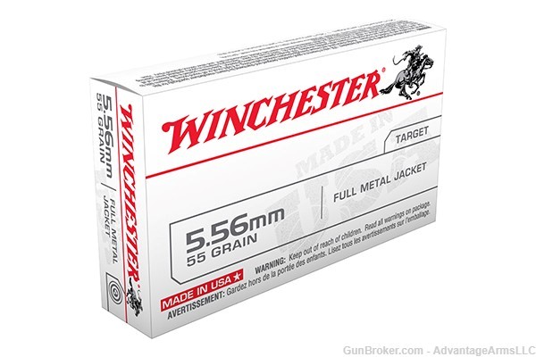 Winchester USA Lake City 5.56 NATO M193 55 gr. FMJ 20 rd. Box-img-0