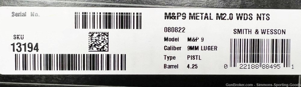 S&W M&P9 M2.0 (13194) 4.25" 9mm 17Rd Semi Auto Pistol - Metal/Black-img-3