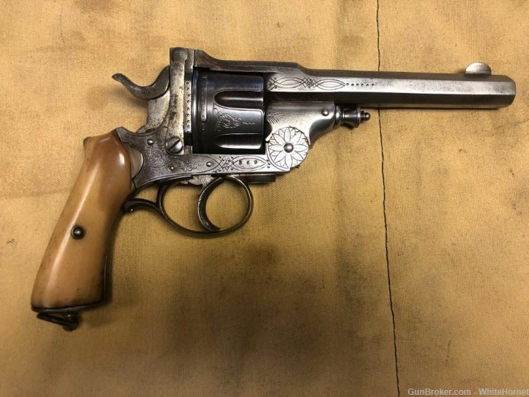Belgian Pryse Brevette Revolver Bone Grips BEAUTIFUL + TIGHT .450 Adams-img-1