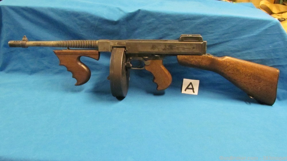 (A) MGC 1921 Thompson SMG Modelgun Corporation Tokyo Japan Blank Firing Gun-img-0