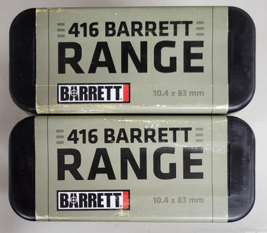 Barrett 416 Barrett Range Ammo 452gr Boat tail Hollow Point lot of 20rds-img-0