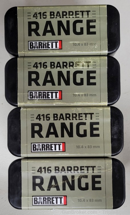 Barrett 416 Barrett Range Ammo 452gr Boat tail Hollow Point lot of 40rds-img-0