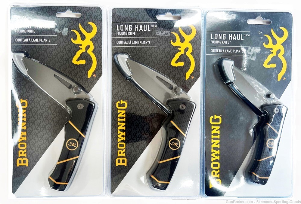 Browning Long Haul (3220352) 3.35" Blade Liner Lock Folding Knife - Qty. 3-img-0