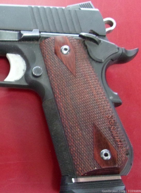 Sig Sauer USA Model 1911 .45 Auto Pistol Manu 2013 Rosewood Checkered Grips-img-2