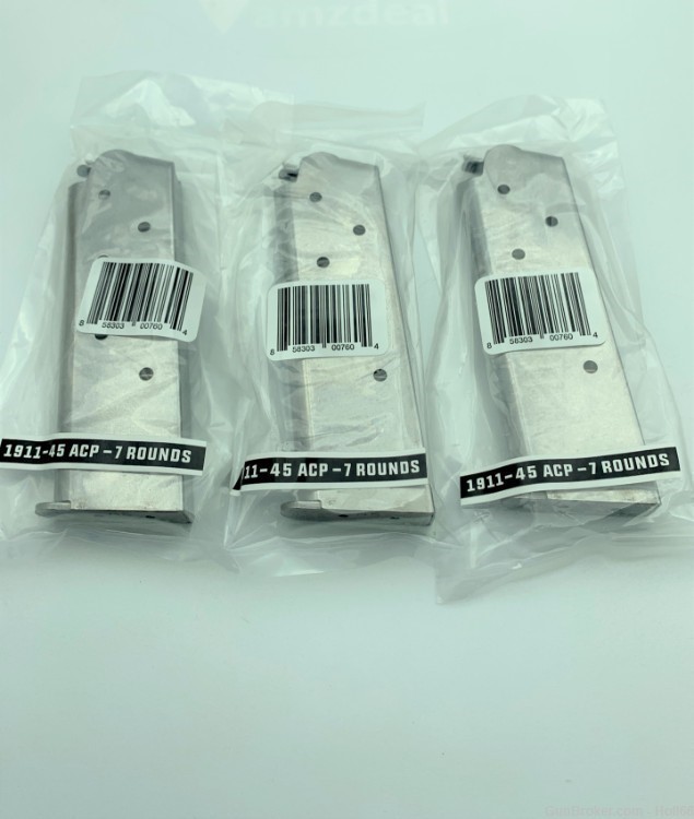 Pack of 3 1911 Magazine 7 Round Stainless 45 ACP Auto Metalform Fits Colt -img-2