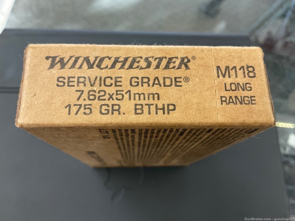 WINCHESTER 7.62X51 NATO M118LR LONG RANGE M110 SR25 SNIPER 175GR SMK BTHP-img-1