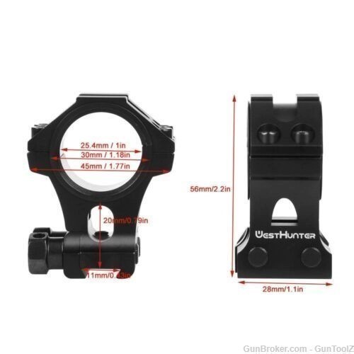 West Hunter 11mm Dovetail Mount Ring 30mm/1 inch black great product! LOW$-img-4
