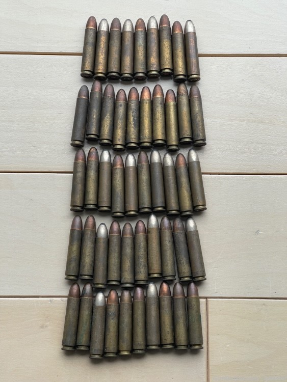 Lot of 7.62 .30 Cal Carbine 49 rounds Stamped VE 1-67 Ball Ammo-img-0